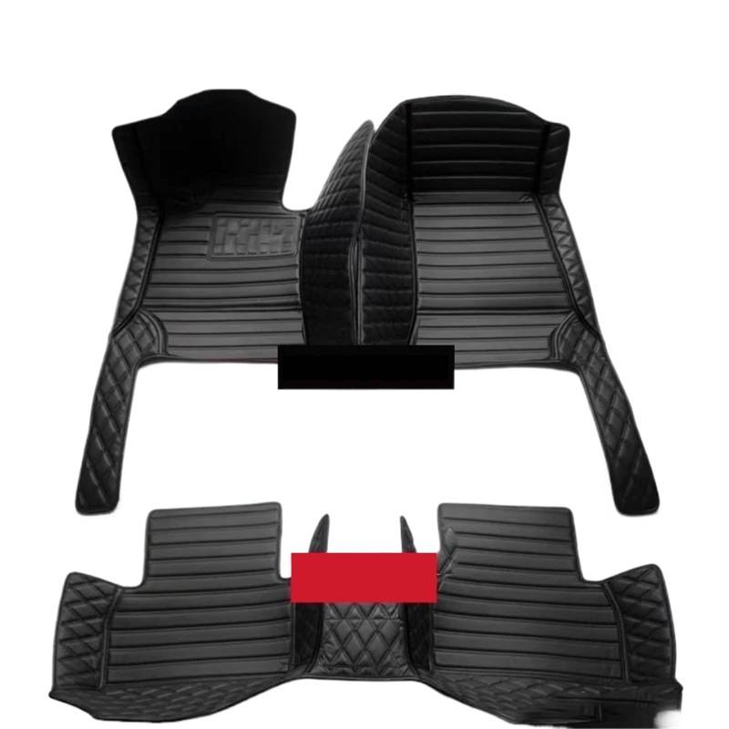 Gummimatten Auto Auto-Bodenmatte für Volvo XC90 MK1 2002~2014 7-Sitzer, schmutzabweisende Ledermatte, Autozubehör, Innenteil Autofußmatten-Set(Black,Right Hand Drive) von EGUIAS