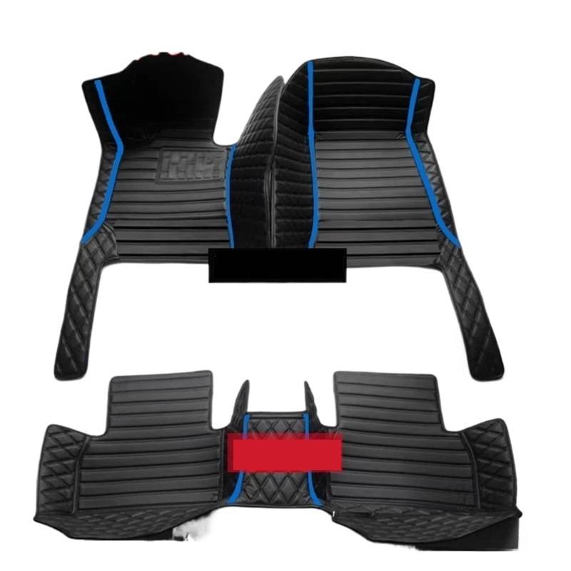 Gummimatten Auto Auto-Bodenmatte für Volvo XC90 MK1 2002~2014 7-Sitzer, schmutzabweisende Ledermatte, Autozubehör, Innenteil Autofußmatten-Set(Blue,Right Hand Drive) von EGUIAS