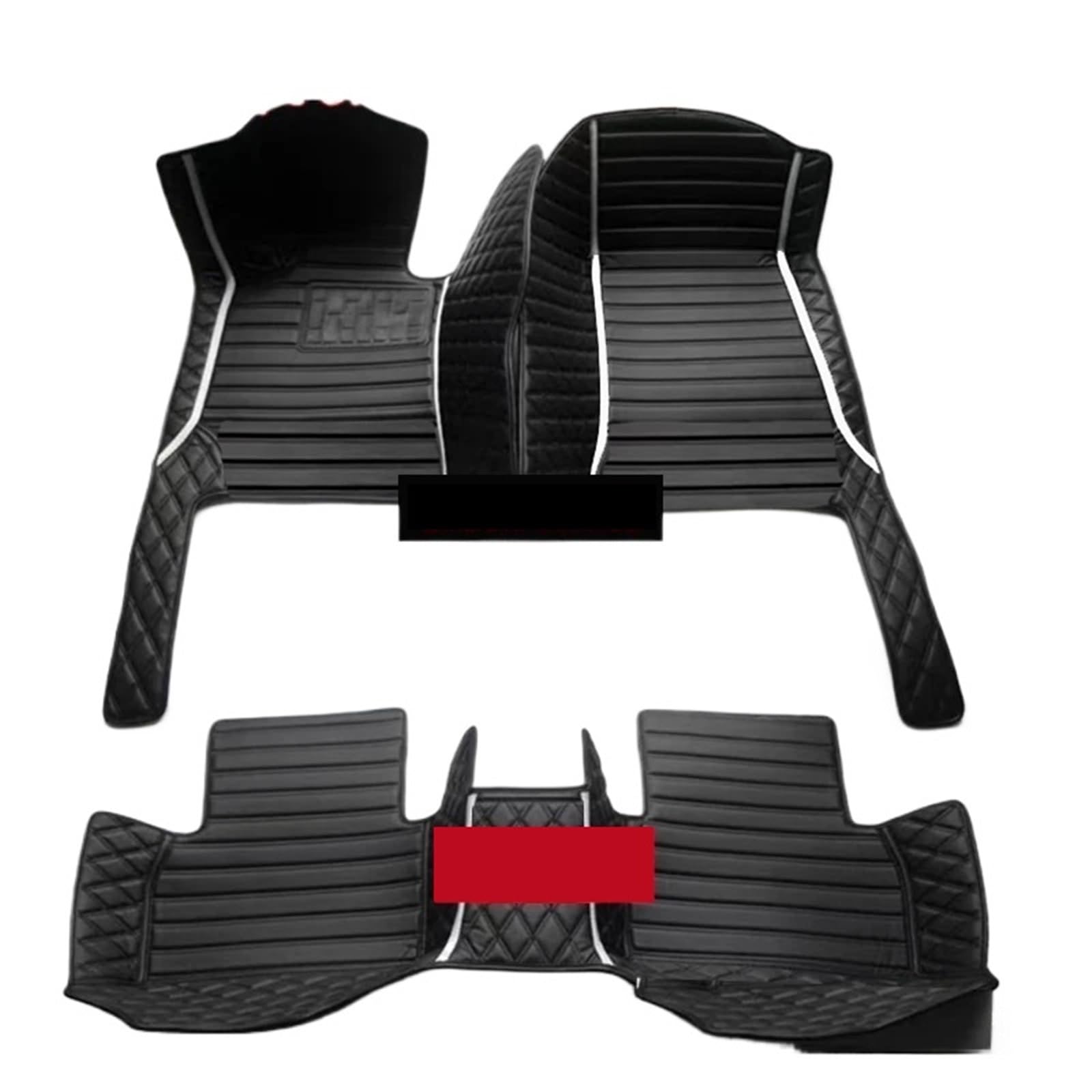 Gummimatten Auto Auto-Bodenmatte für Volvo XC90 MK1 2002~2014 7-Sitzer, schmutzabweisende Ledermatte, Autozubehör, Innenteil Autofußmatten-Set(Milky,Left Hand Drive) von EGUIAS