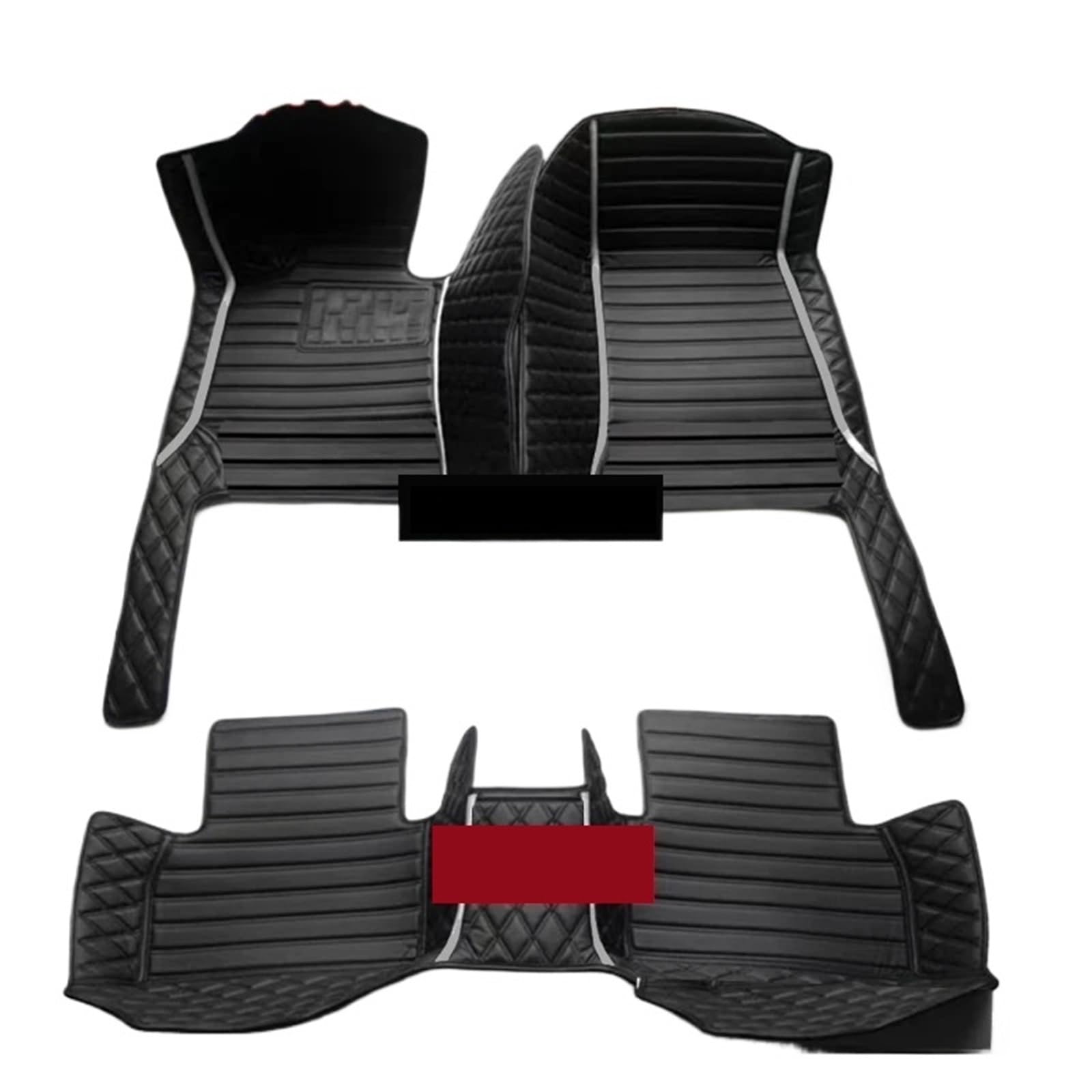 Gummimatten Auto Auto-Bodenmatte für Volvo XC90 MK1 2002~2014 7-Sitzer, schmutzabweisende Ledermatte, Autozubehör, Innenteil Autofußmatten-Set(White,Left Hand Drive) von EGUIAS