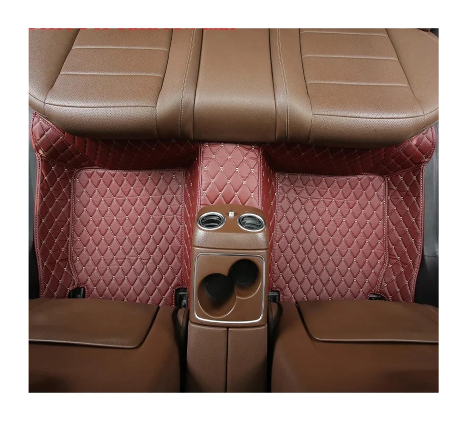Gummimatten Auto Auto-Bodenmatten für Audi A4 B8 2008 2009 2010 2011 2012 2013 2014 2015 2016, individuell gestaltetes Luxus-PU-Leder Autofußmatten-Set(Back Row-Wine Red) von EGUIAS