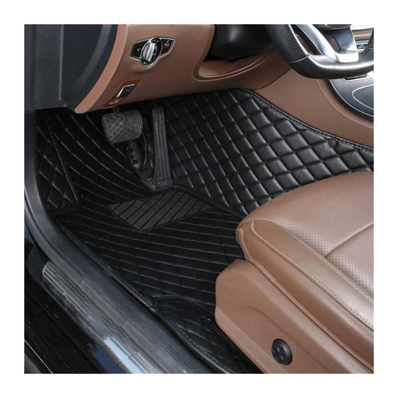 Gummimatten Auto Auto-Bodenmatten für Audi A4 B8 2008 2009 2010 2011 2012 2013 2014 2015 2016, individuell gestaltetes Luxus-PU-Leder Autofußmatten-Set(Driver-Black) von EGUIAS
