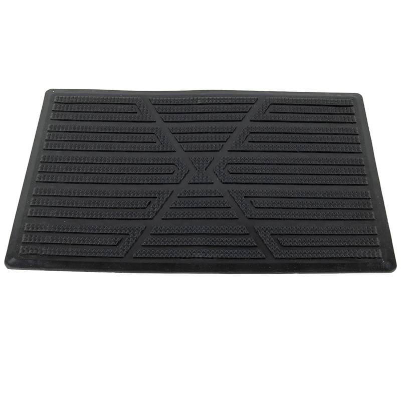 Gummimatten Auto Auto Fuß Teppich Pad Ferse Matte Pedal Patch Abdeckung Matte Anti-Skid Pedal Fuß Ferse Scuff Platte Auto Boden Matte Autofußmatten-Set(Black) von EGUIAS