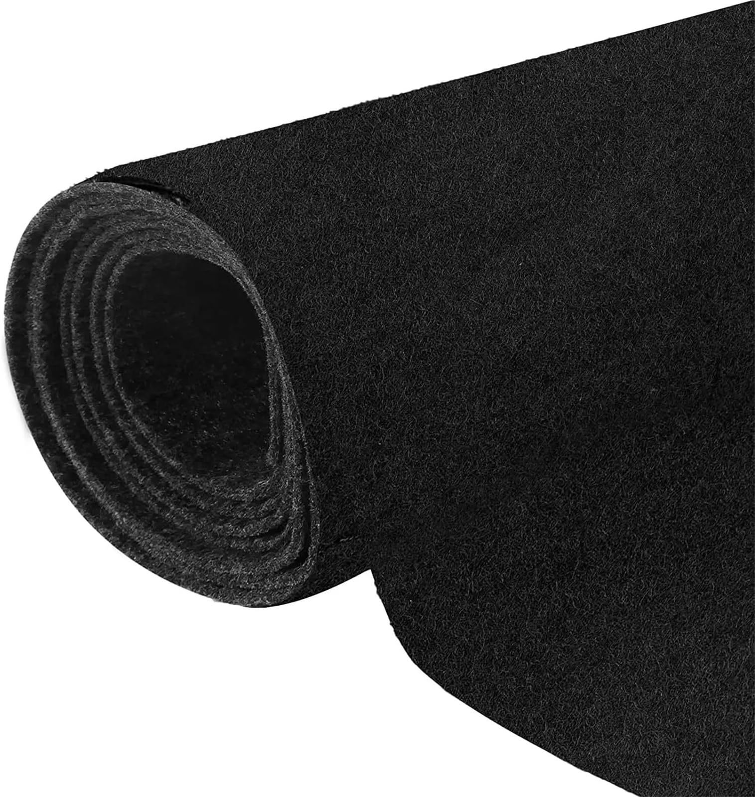 Gummimatten Auto Auto-Futter-Unterfilz-Teppich, Marine-Polsterung, ohne Rückseite, für Zuhause, Auto, Wohnmobil, Boot, Kofferraum, Filzstoff Autofußmatten-Set(Black,8.2ft x 3.28ft) von EGUIAS