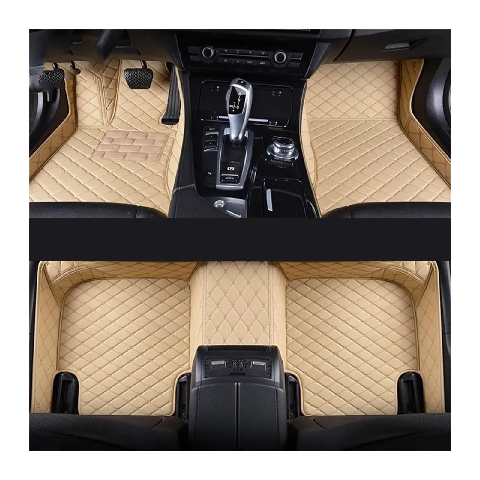 Gummimatten Auto Custom Car Fußmatten Fit Für BMW 5er E39 E60 520-550 1994-2010 Auto Teppiche Fuß Coche Zubehör Autofußmatten-Set(Beige,2003-2010 E60) von EGUIAS