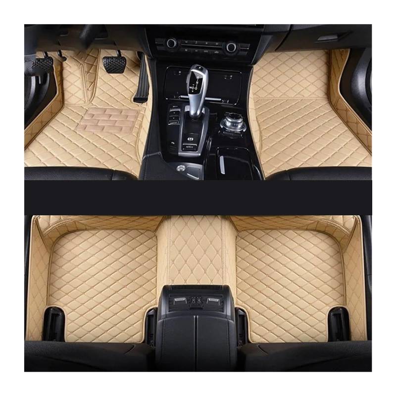 Gummimatten Auto Custom Car Fußmatten Fit Für BMW 5er E39 E60 520-550 1994-2010 Auto Teppiche Fuß Coche Zubehör Autofußmatten-Set(Beige,2003-2010 E60) von EGUIAS