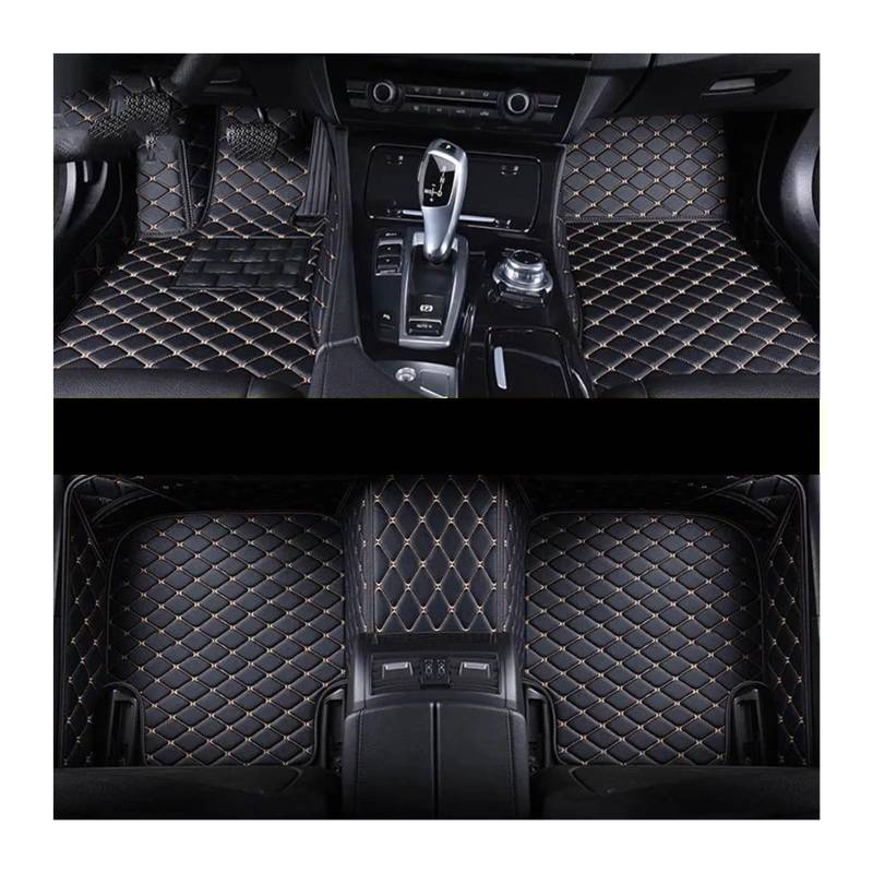 Gummimatten Auto Custom Car Fußmatten Fit Für BMW 5er E39 E60 520-550 1994-2010 Auto Teppiche Fuß Coche Zubehör Autofußmatten-Set(Black Beige,2003-2010 E60) von EGUIAS
