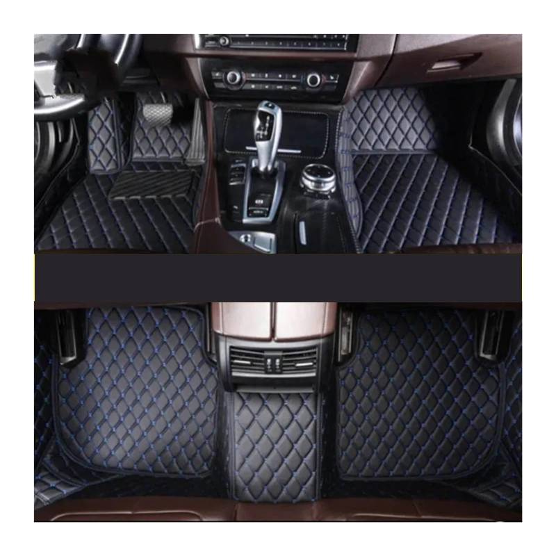 Gummimatten Auto Custom Car Fußmatten Fit Für BMW 5er E39 E60 520-550 1994-2010 Auto Teppiche Fuß Coche Zubehör Autofußmatten-Set(Black Blue,2003-2010 E60) von EGUIAS
