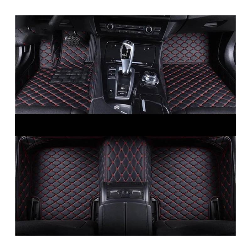 Gummimatten Auto Custom Car Fußmatten Fit Für BMW 5er E39 E60 520-550 1994-2010 Auto Teppiche Fuß Coche Zubehör Autofußmatten-Set(Black Red,2003-2010 E60) von EGUIAS