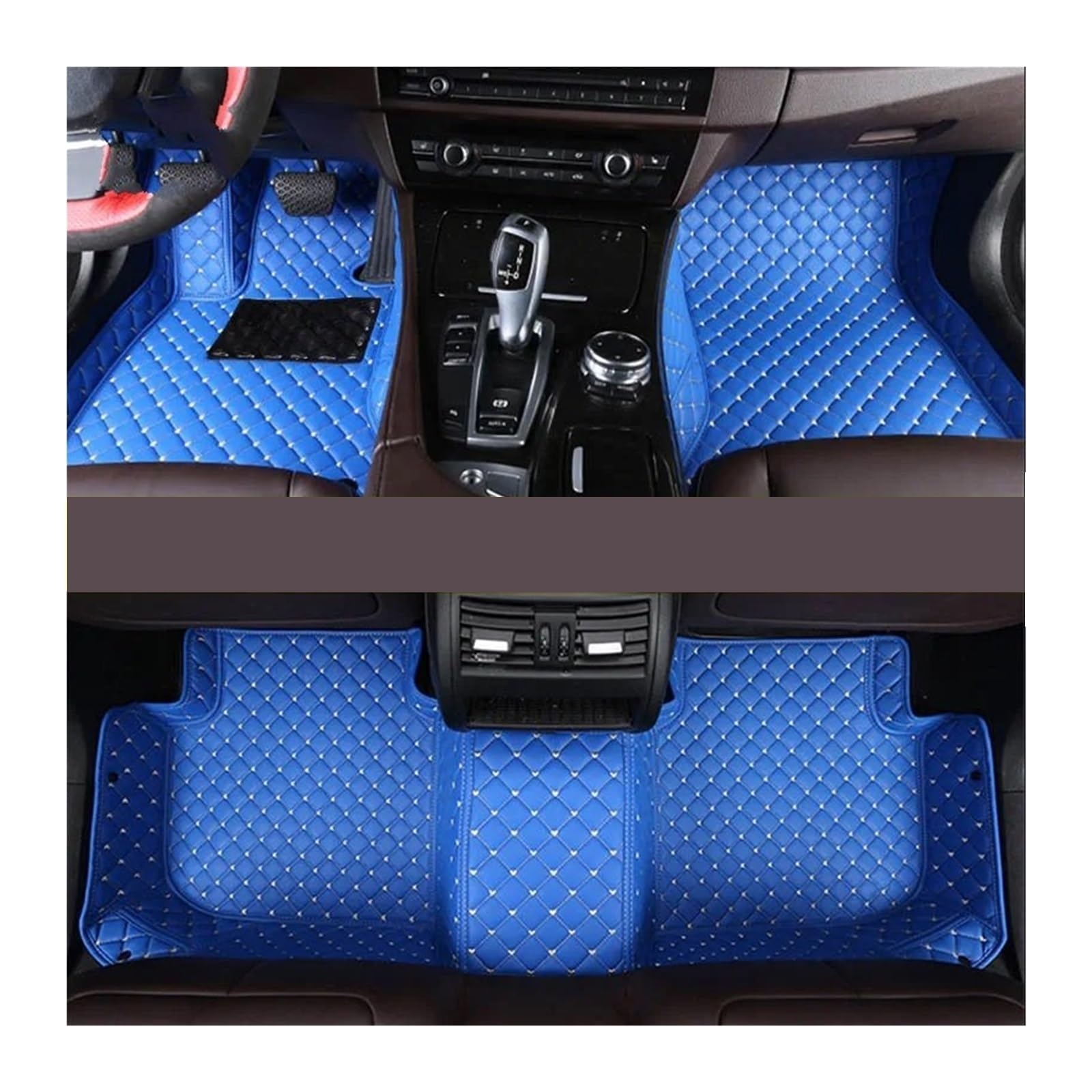 Gummimatten Auto Custom Car Fußmatten Fit Für BMW 5er E39 E60 520-550 1994-2010 Auto Teppiche Fuß Coche Zubehör Autofußmatten-Set(Blue,2003-2010 E60) von EGUIAS
