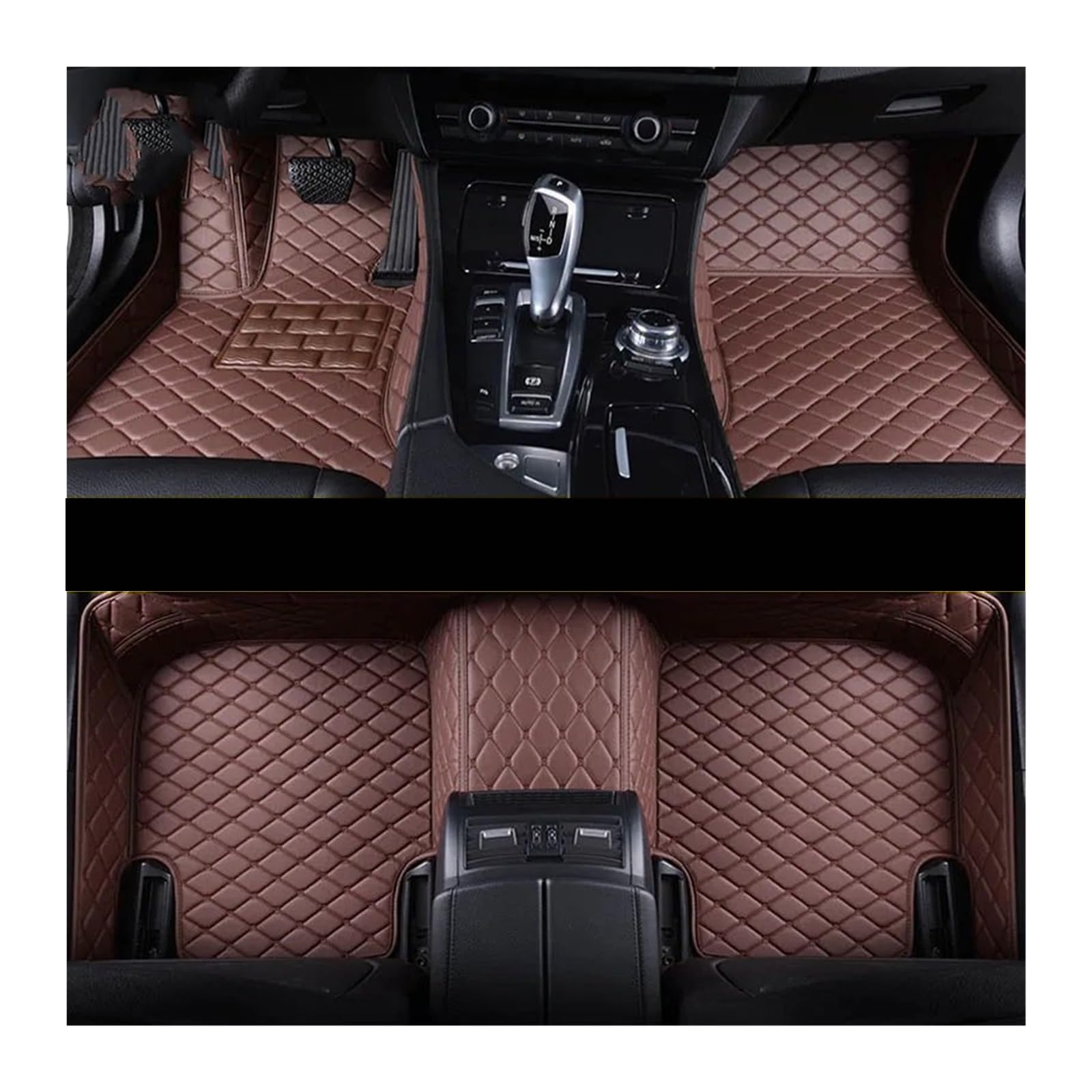 Gummimatten Auto Custom Car Fußmatten Fit Für BMW 5er E39 E60 520-550 1994-2010 Auto Teppiche Fuß Coche Zubehör Autofußmatten-Set(Coffee,2003-2010 E60) von EGUIAS