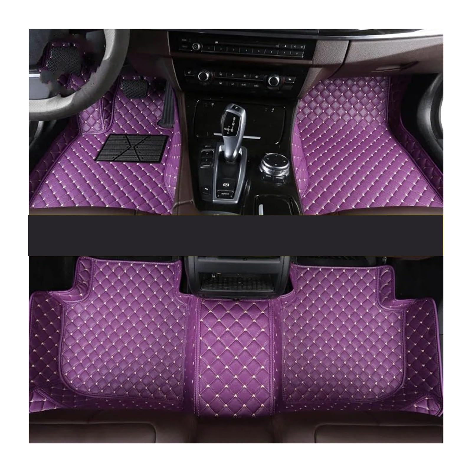 Gummimatten Auto Custom Car Fußmatten Fit Für BMW 5er E39 E60 520-550 1994-2010 Auto Teppiche Fuß Coche Zubehör Autofußmatten-Set(Purple,2003-2010 E60) von EGUIAS