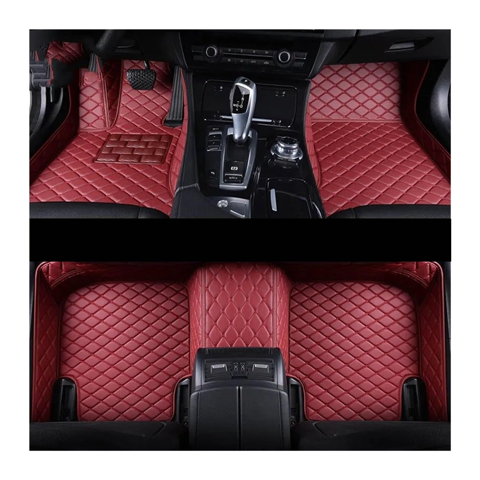 Gummimatten Auto Custom Car Fußmatten Fit Für BMW 5er E39 E60 520-550 1994-2010 Auto Teppiche Fuß Coche Zubehör Autofußmatten-Set(Wine red,2003-2010 E60) von EGUIAS