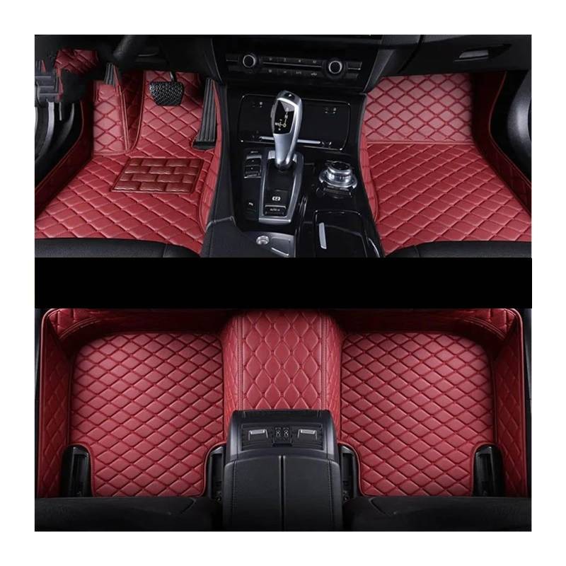 Gummimatten Auto Custom Car Fußmatten Fit Für BMW 5er E39 E60 520-550 1994-2010 Auto Teppiche Fuß Coche Zubehör Autofußmatten-Set(Wine red,2003-2010 E60) von EGUIAS