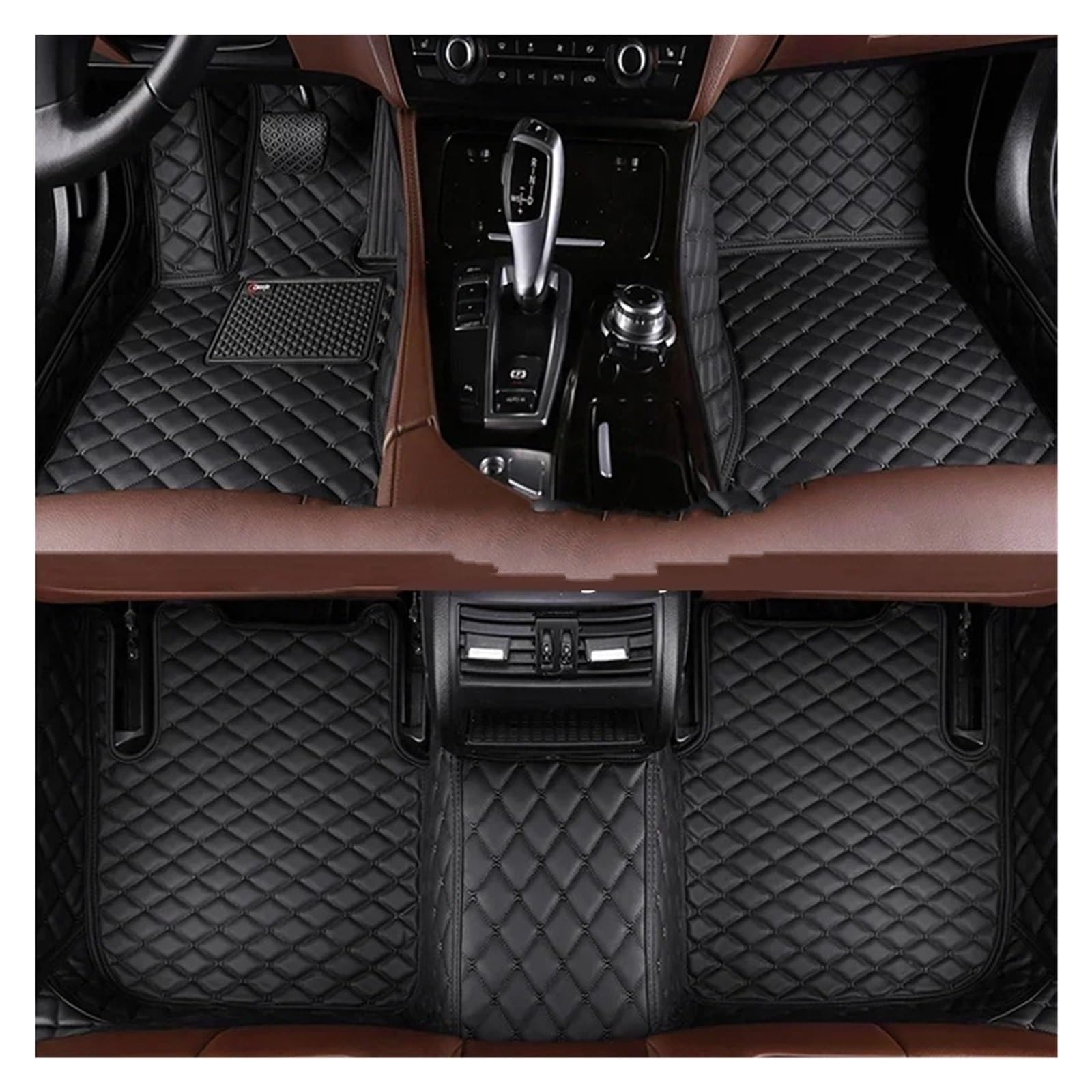 Gummimatten Auto Komplettset Auto-Fußmatten passend für BMW 7er E38 1994 1995 1996 1997 1998 1999 2000 2001 Jahr Innenraum Autofußmatten-Set(Left Hand Drive12) von EGUIAS