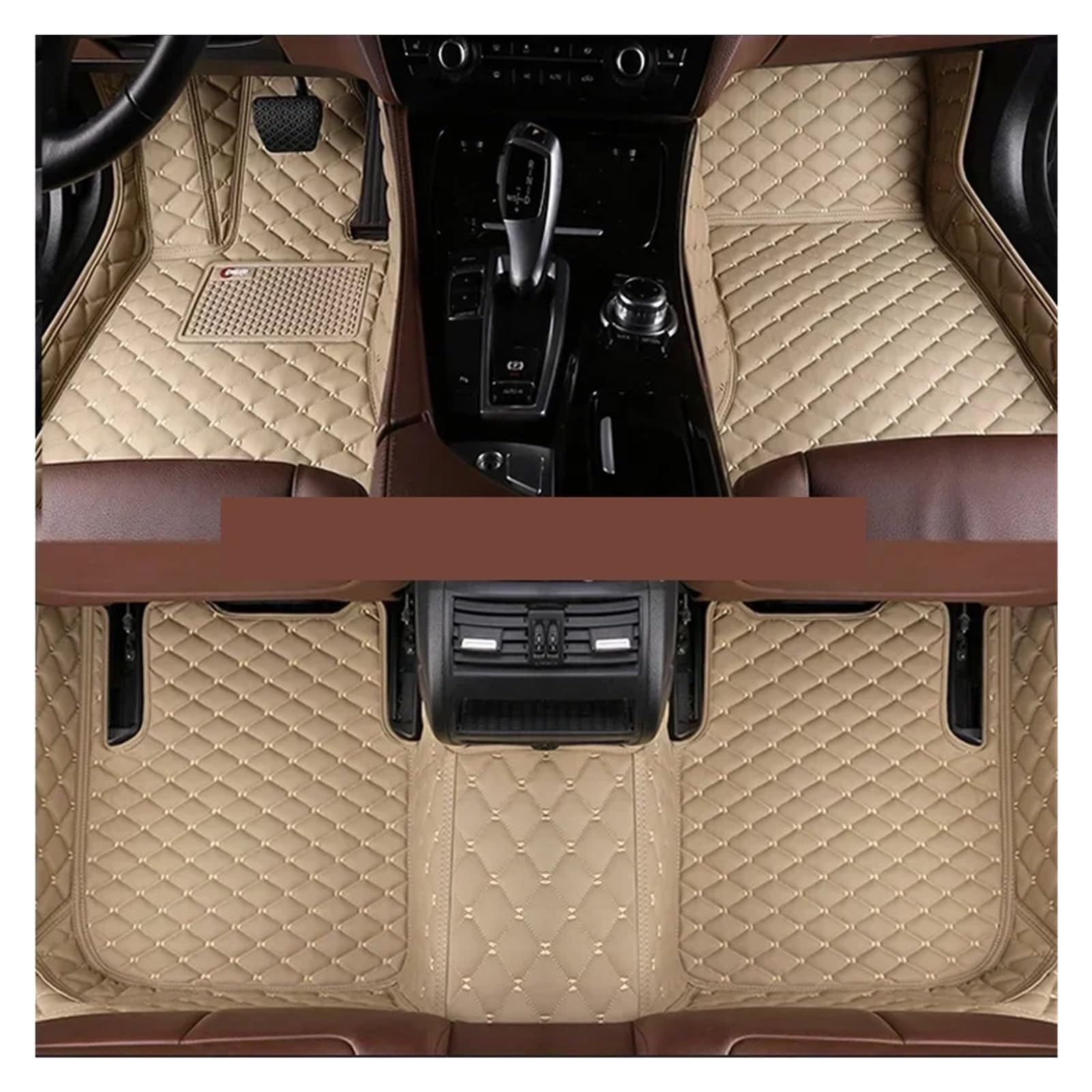 Gummimatten Auto Komplettset Auto-Fußmatten passend für BMW 7er E38 1994 1995 1996 1997 1998 1999 2000 2001 Jahr Innenraum Autofußmatten-Set(Left Hand Drive14) von EGUIAS