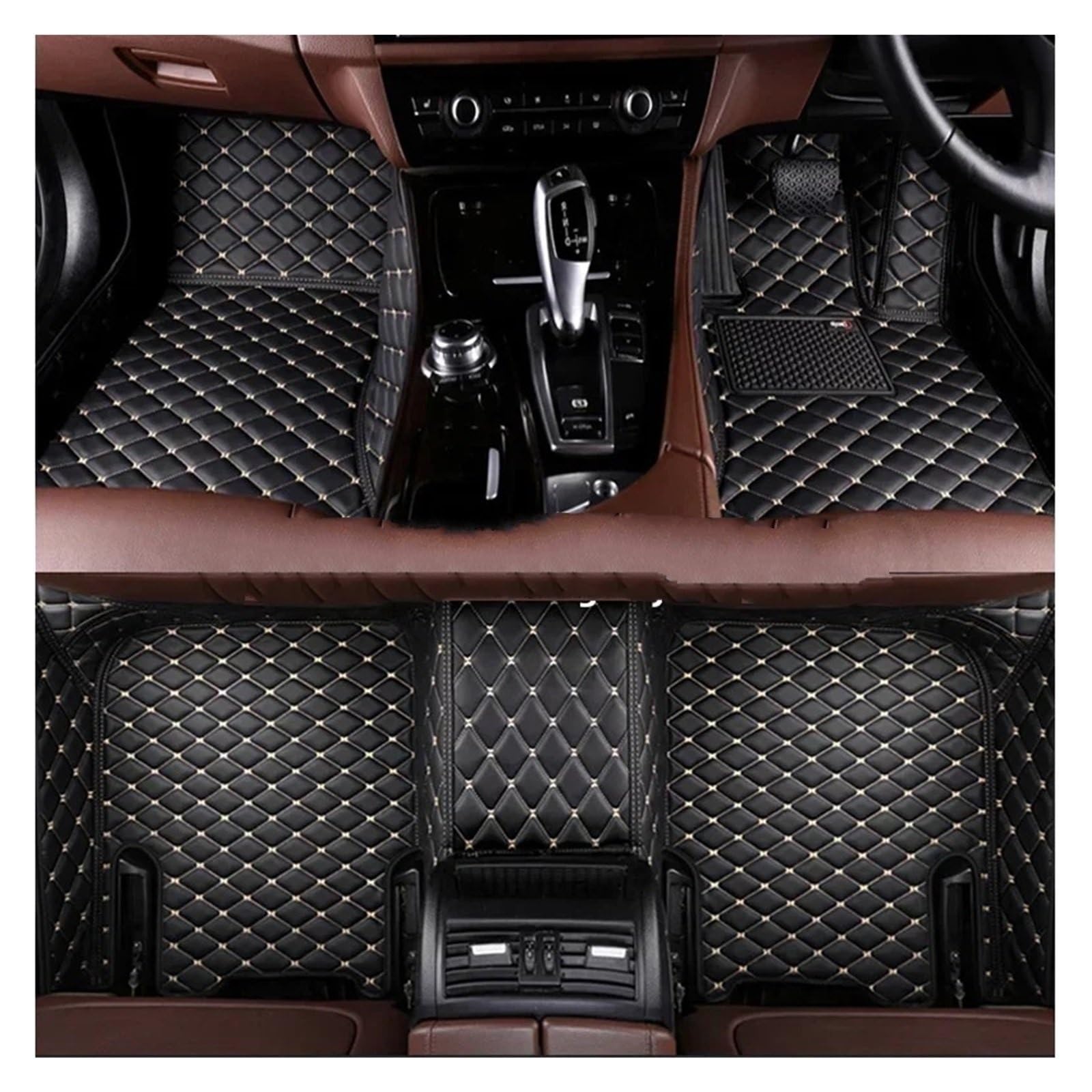 Gummimatten Auto Komplettset Auto-Fußmatten passend für BMW 7er E38 1994 1995 1996 1997 1998 1999 2000 2001 Jahr Innenraum Autofußmatten-Set(Left Hand Drive18) von EGUIAS