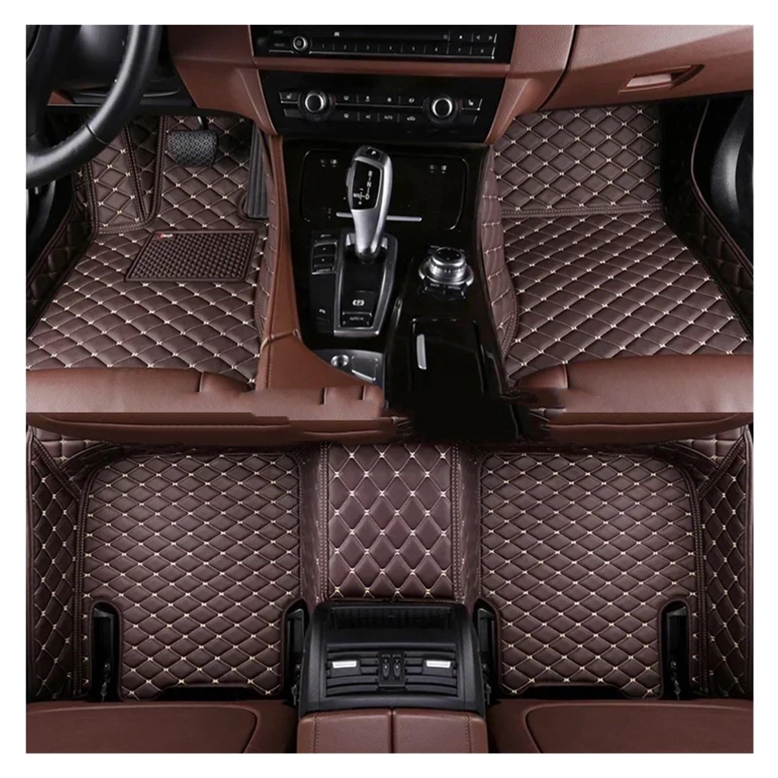 Gummimatten Auto Komplettset Auto-Fußmatten passend für BMW 7er E38 1994 1995 1996 1997 1998 1999 2000 2001 Jahr Innenraum Autofußmatten-Set(Left Hand Drive4) von EGUIAS