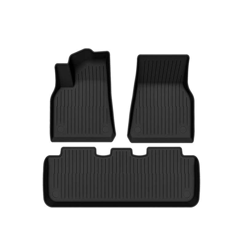 Gummimatten Auto PASSEND FÜR Tesla Auto-Kofferraummatte Modell Y Modell 3 High Land Bodenmatte 2021-2024 Gepäckmatte TPE Wasserdicht Anti-Rutsch Autofußmatten-Set(for Model Y) von EGUIAS