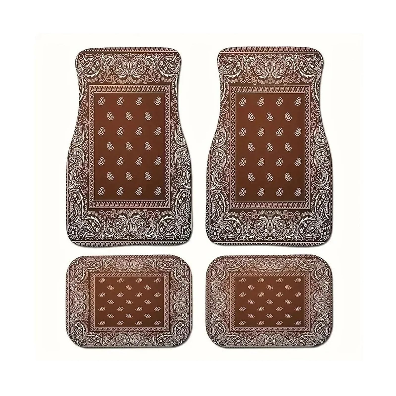 Gummimatten Auto Teppich Auto Fußmatten 4PCS Für Vordere Rücksitze Langlebiger Bodenteppich Hochleistungsgummirücken Autofußmatten-Set(E) von EGUIAS