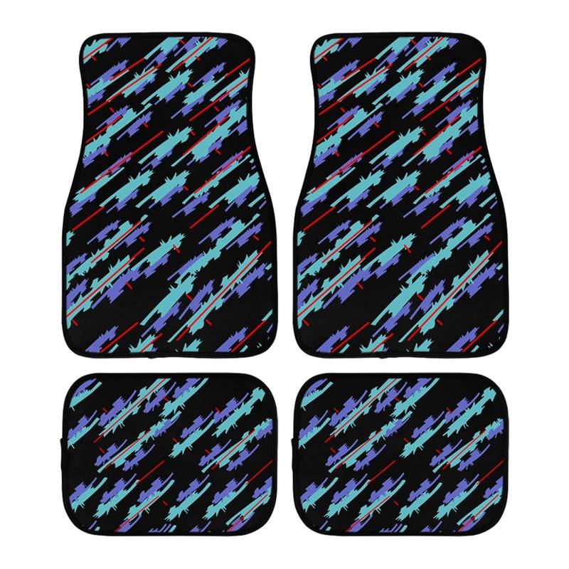 Gummimatten Auto Universal Styling Camouflage Blau Retro HKS Bodenmatte Innendekoration Teppich Autozubehör Für Auto Styling Autofußmatten-Set von EGUIAS