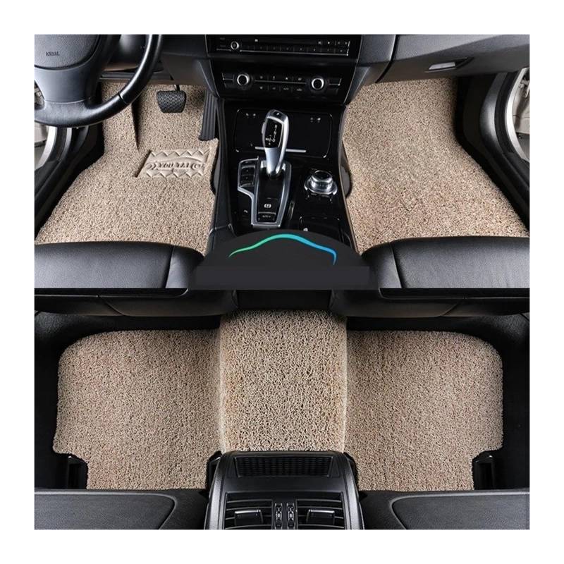 Gummimatten Auto Universelle Auto-Fußmatte, leicht zu reinigen, Fahrzeugmatte, Boden-Pedalmatte, kann Frostschutzmittel schneiden, Auto-Bodenmatte Autofußmatten-Set(Beige 21mm Thick) von EGUIAS