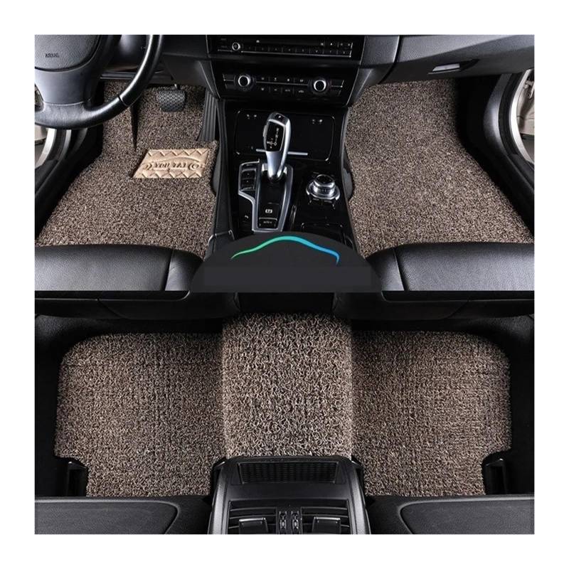 Gummimatten Auto Universelle Auto-Fußmatte, leicht zu reinigen, Fahrzeugmatte, Boden-Pedalmatte, kann Frostschutzmittel schneiden, Auto-Bodenmatte Autofußmatten-Set(Beige Brown 15mm Thick) von EGUIAS