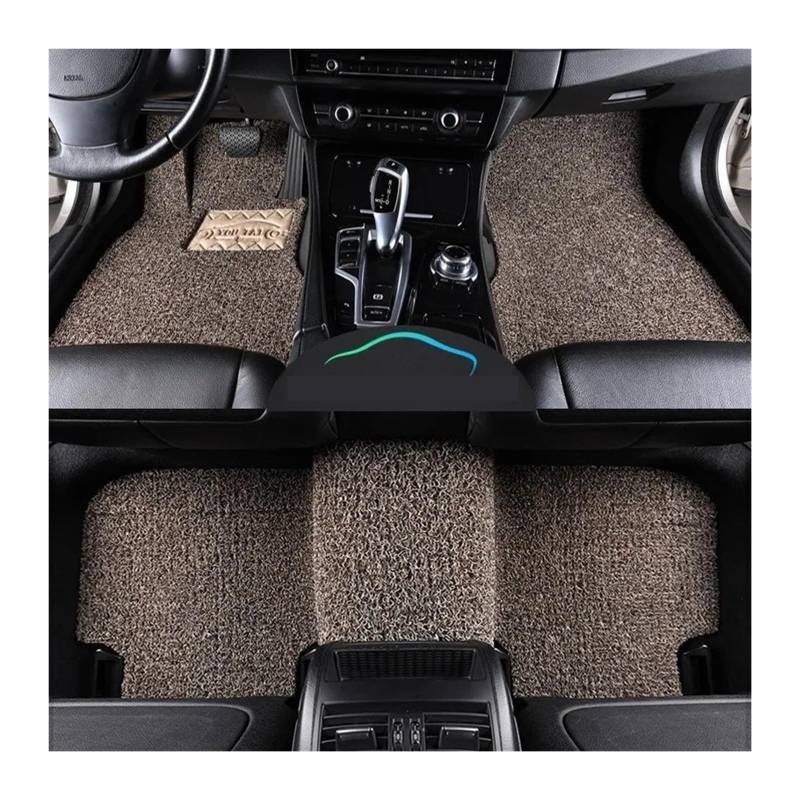 Gummimatten Auto Universelle Auto-Fußmatte, leicht zu reinigen, Fahrzeugmatte, Boden-Pedalmatte, kann Frostschutzmittel schneiden, Auto-Bodenmatte Autofußmatten-Set(Beige Brown 21mm Thick) von EGUIAS