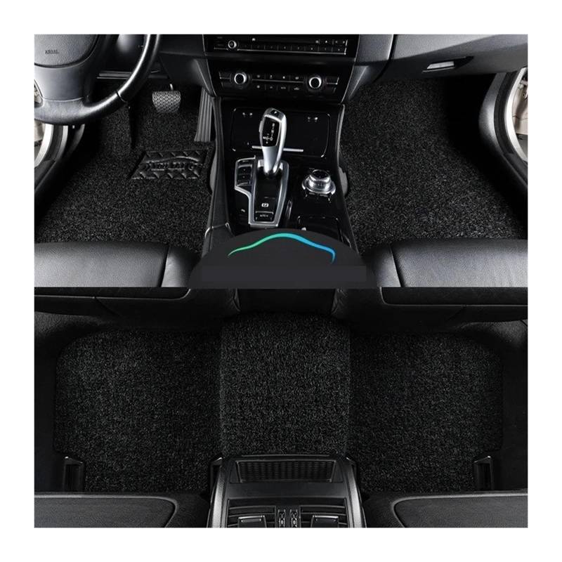 Gummimatten Auto Universelle Auto-Fußmatte, leicht zu reinigen, Fahrzeugmatte, Boden-Pedalmatte, kann Frostschutzmittel schneiden, Auto-Bodenmatte Autofußmatten-Set(Black 15mm Thick) von EGUIAS