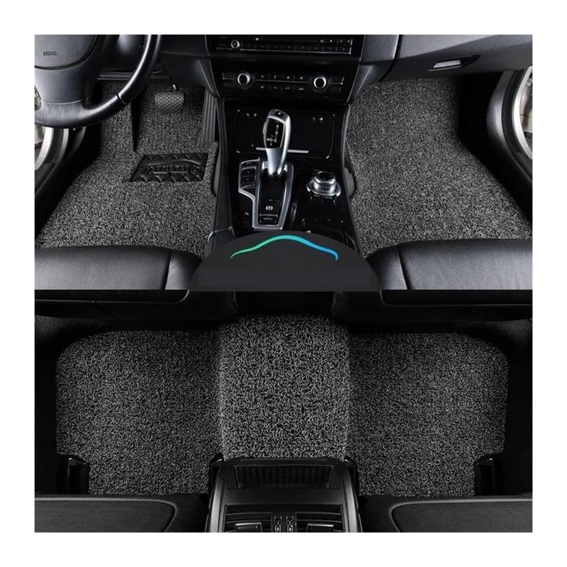 Gummimatten Auto Universelle Auto-Fußmatte, leicht zu reinigen, Fahrzeugmatte, Boden-Pedalmatte, kann Frostschutzmittel schneiden, Auto-Bodenmatte Autofußmatten-Set(Black and Gray 15mm Thick) von EGUIAS