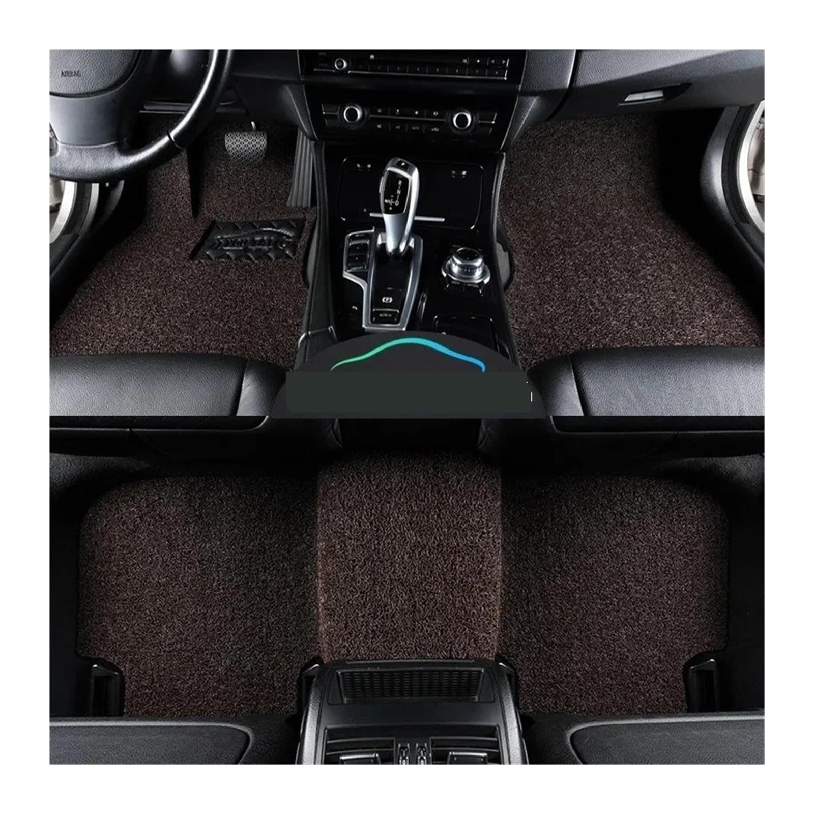 Gummimatten Auto Universelle Auto-Fußmatte, leicht zu reinigen, Fahrzeugmatte, Boden-Pedalmatte, kann Frostschutzmittel schneiden, Auto-Bodenmatte Autofußmatten-Set(Coffee 15mm Thick) von EGUIAS