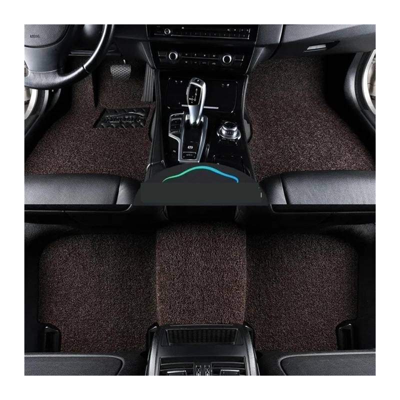 Gummimatten Auto Universelle Auto-Fußmatte, leicht zu reinigen, Fahrzeugmatte, Boden-Pedalmatte, kann Frostschutzmittel schneiden, Auto-Bodenmatte Autofußmatten-Set(Coffee 15mm Thick) von EGUIAS
