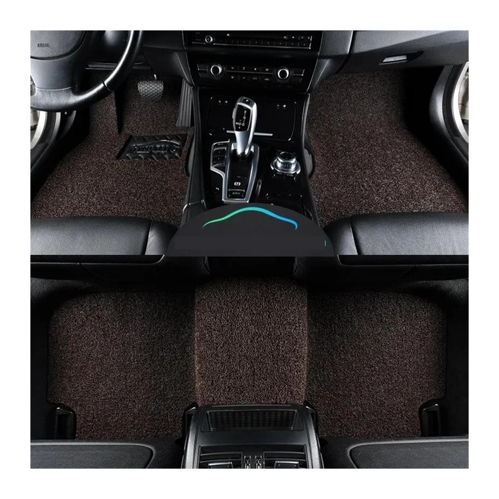 Gummimatten Auto Universelle Auto-Fußmatte, leicht zu reinigen, Fahrzeugmatte, Boden-Pedalmatte, kann Frostschutzmittel schneiden, Auto-Bodenmatte Autofußmatten-Set(Coffee 21mm Thick) von EGUIAS