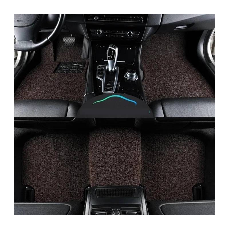 Gummimatten Auto Universelle Auto-Fußmatte, leicht zu reinigen, Fahrzeugmatte, Boden-Pedalmatte, kann Frostschutzmittel schneiden, Auto-Bodenmatte Autofußmatten-Set(Coffee 21mm Thick) von EGUIAS