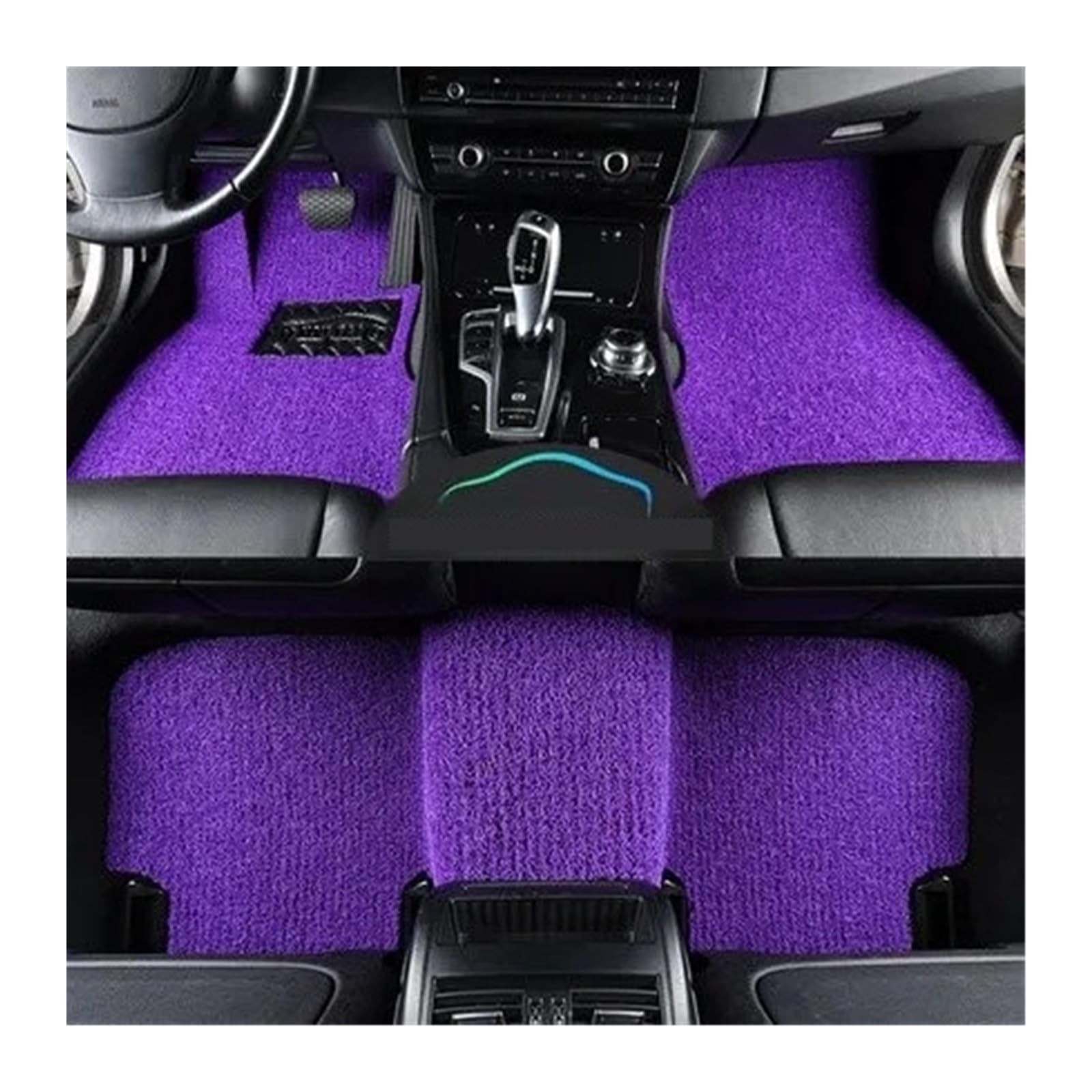 Gummimatten Auto Universelle Auto-Fußmatte, leicht zu reinigen, Fahrzeugmatte, Boden-Pedalmatte, kann Frostschutzmittel schneiden, Auto-Bodenmatte Autofußmatten-Set(Purple 21mm Thick) von EGUIAS