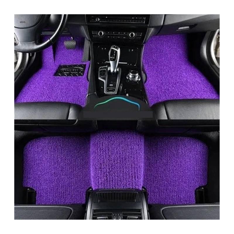Gummimatten Auto Universelle Auto-Fußmatte, leicht zu reinigen, Fahrzeugmatte, Boden-Pedalmatte, kann Frostschutzmittel schneiden, Auto-Bodenmatte Autofußmatten-Set(Purple 21mm Thick) von EGUIAS