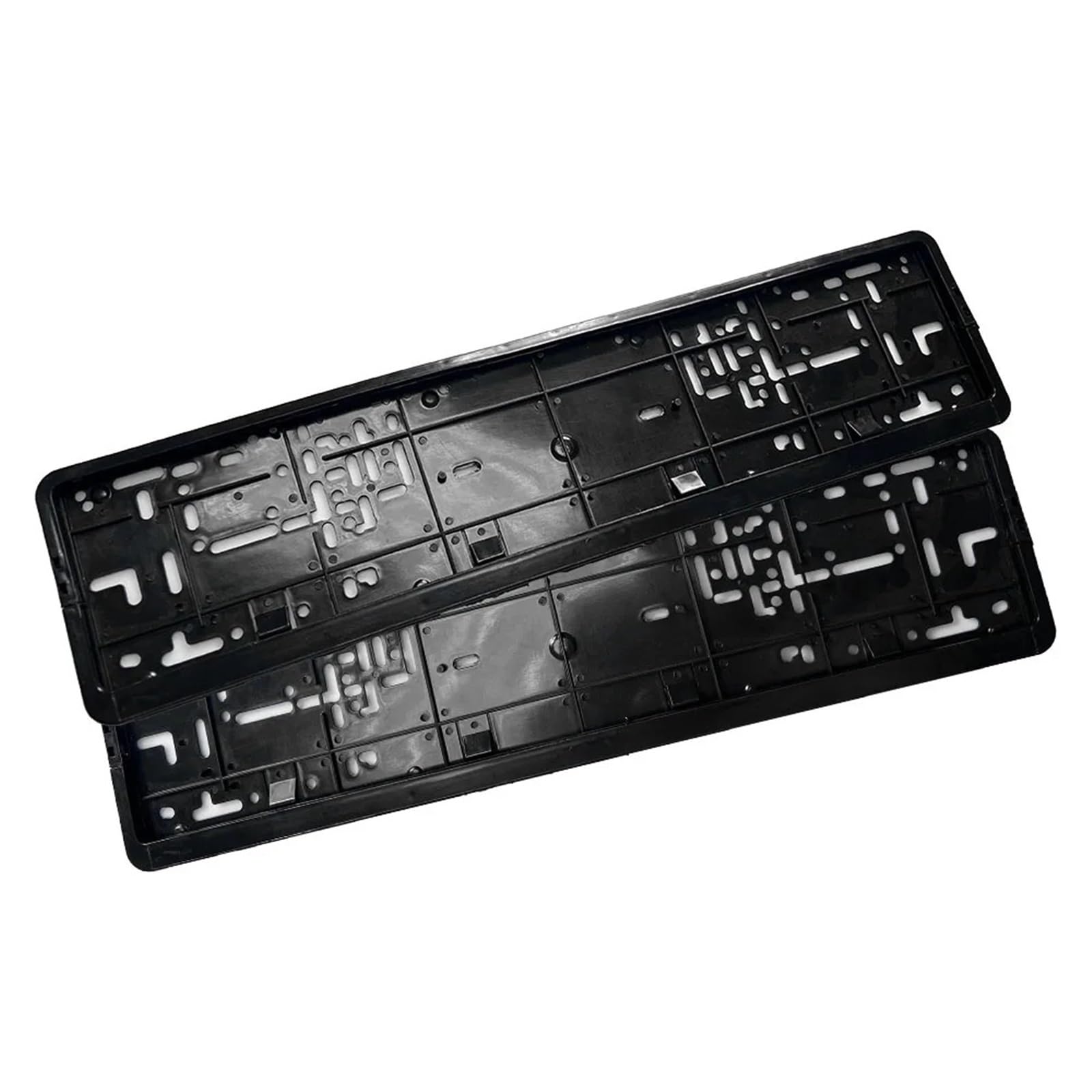 Kennzeichenhalter 2PCs Carbon Style Schwarz Nummernschild Rahmen Auto Zubehör Wasserdicht Halter Mit Montage Nummernschild(Black) von EGUIAS