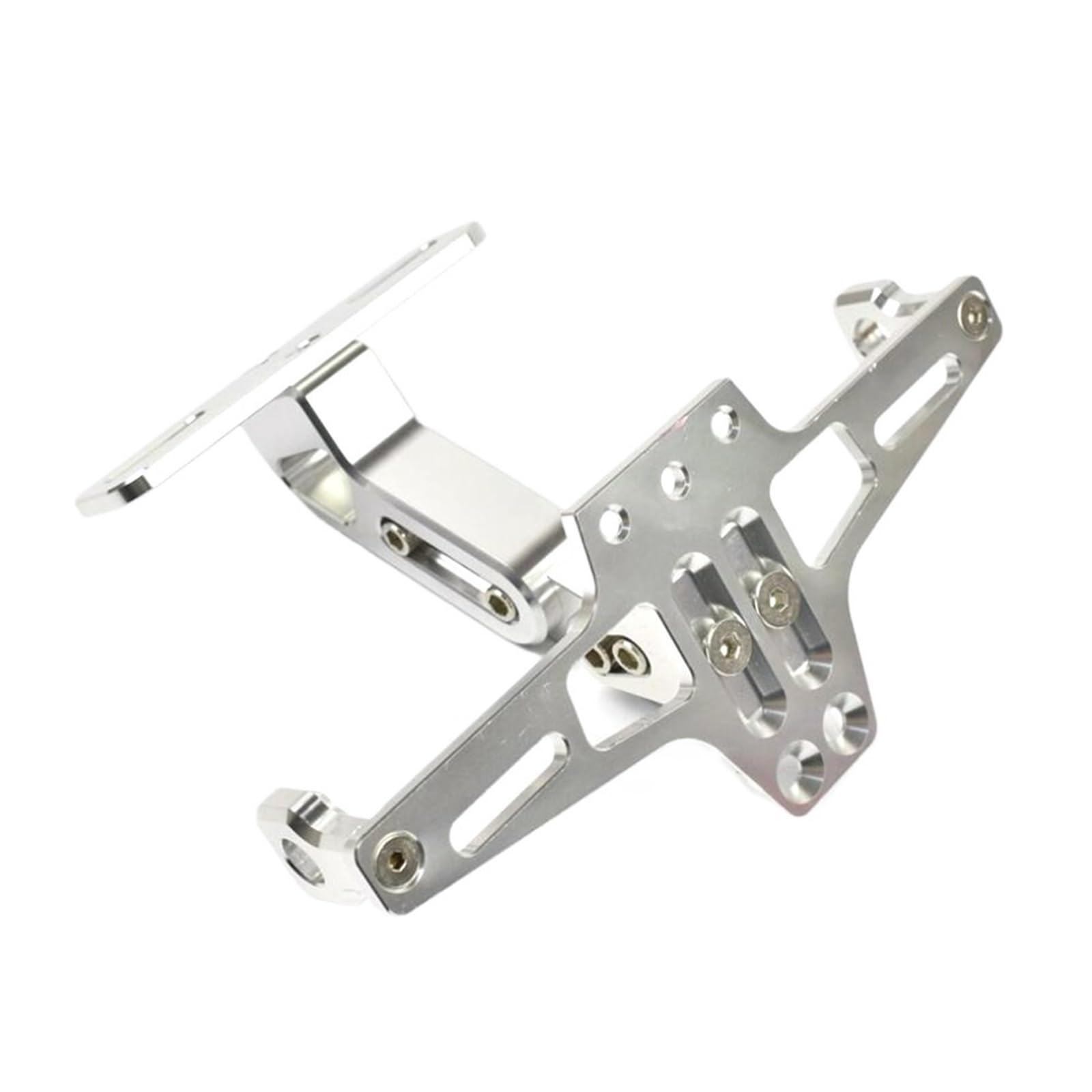 Kennzeichenhalter Ausziehbarer Motorrad-Kennzeichenhalter, passend für Honda NC750X Grom MSX125 CB500X CB400 CB1000, passend für BMW F800GS F700GS(Silver) von EGUIAS