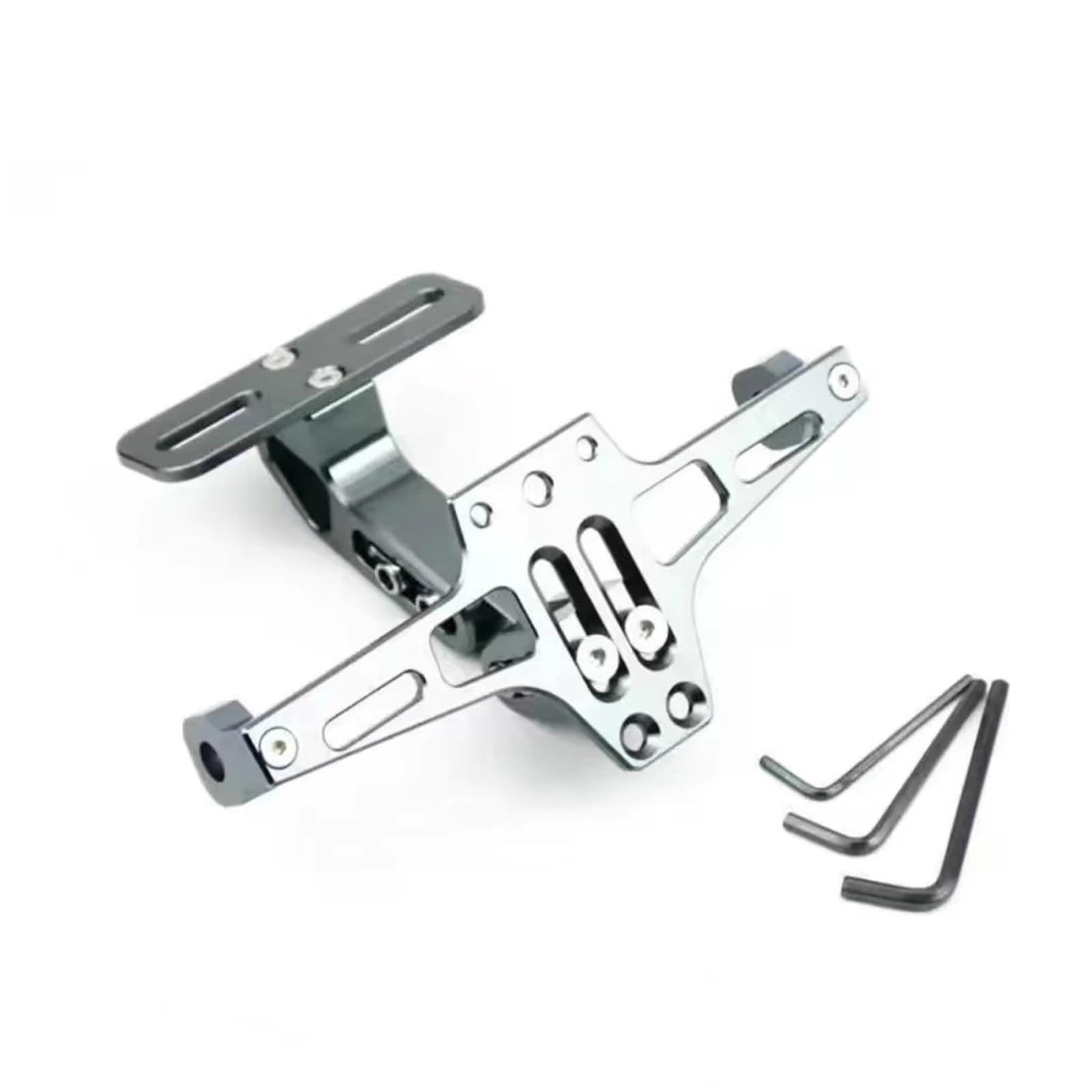 Kennzeichenhalter Einstellbare Motorrad-Kennzeichenhalterung Hinten Blinker Lampenhalter CNC Aluminium Fender Eliminator Kits(Gray) von EGUIAS
