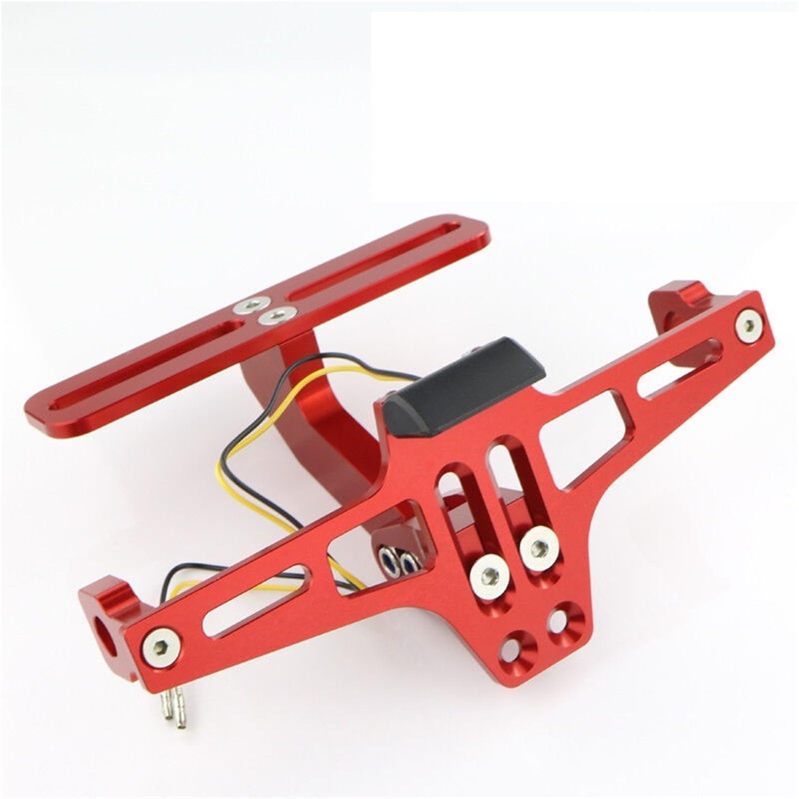 Kennzeichenhalter Fit Für Yamaha XJ6 XJ6F XJ6N Diversion 2009-2014 Motorrad Einstellbare Hinten Kennzeichen Halter Halterung LED Licht(Red) von EGUIAS