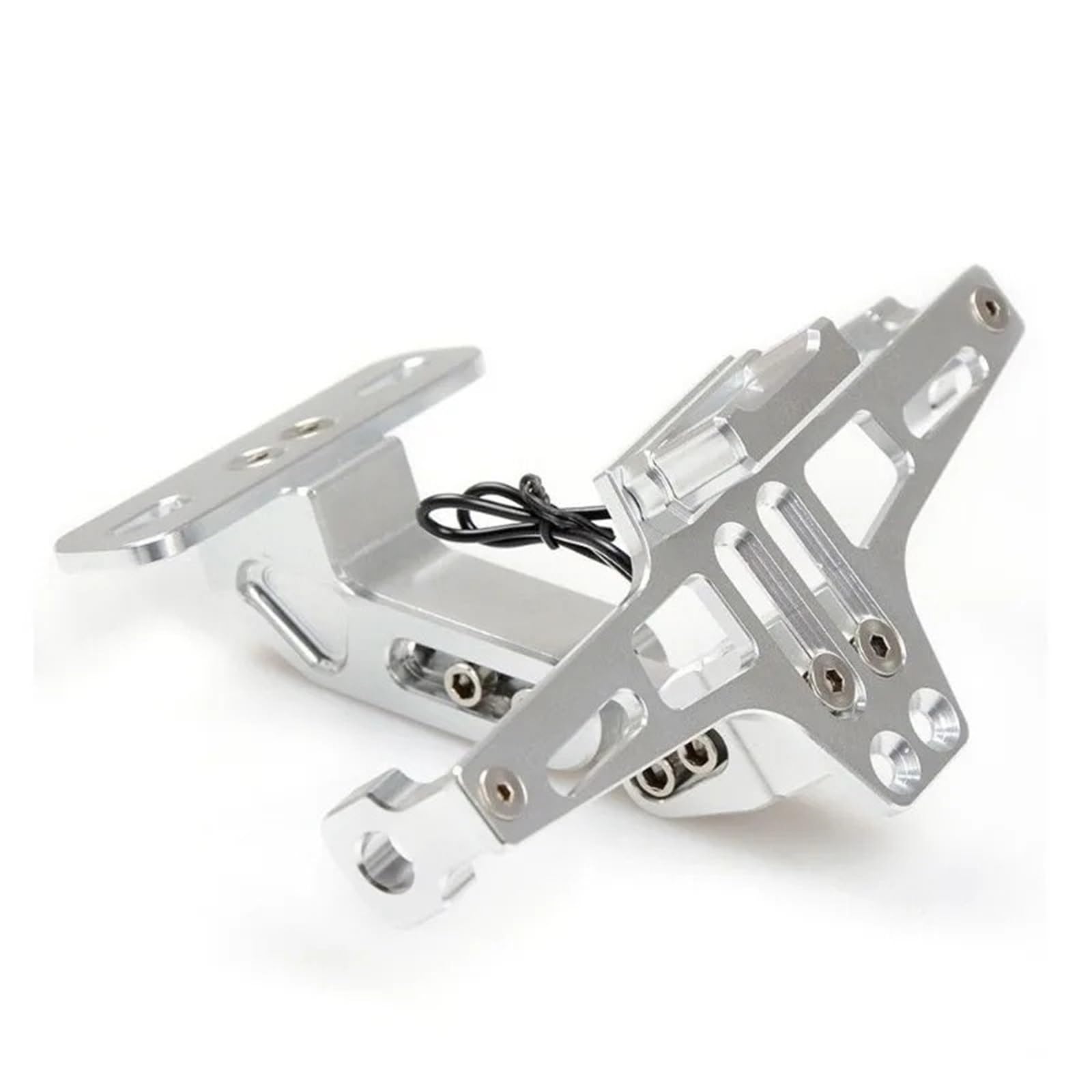 Kennzeichenhalter Fit Für Yamaha XJ6 XJ6F XJ6N Diversion 2009-2014 Motorrad Einstellbare Hinten Kennzeichen Halter Halterung LED Licht(Sliver) von EGUIAS