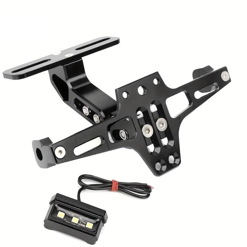 Kennzeichenhalter Halter Nummernschildhalterung Passend für BMW R1200GS Passend für Yamaha MT07 MT10 Passend für Kawasaki Z750 Z800 Passend für Duke 125 200 390.(Bracket with Light) von EGUIAS