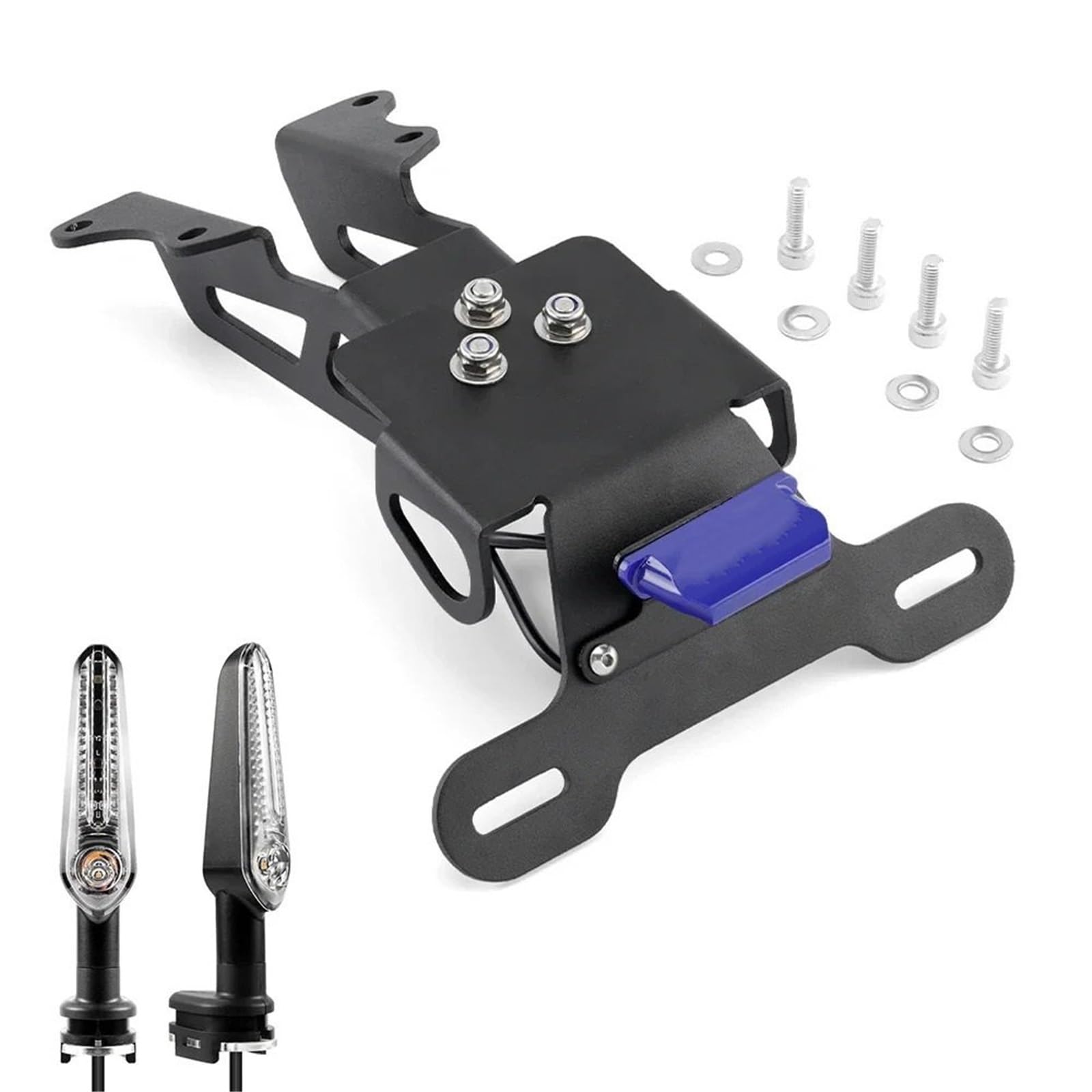 Kennzeichenhalter Kennzeichenhalter passend für Yamaha MT09 Tracer 900/9/GT 7GT 700/GT FJ-09 2015-2024, Motorrad-Heckfender mit LED-Licht.(Light and Holder BU) von EGUIAS