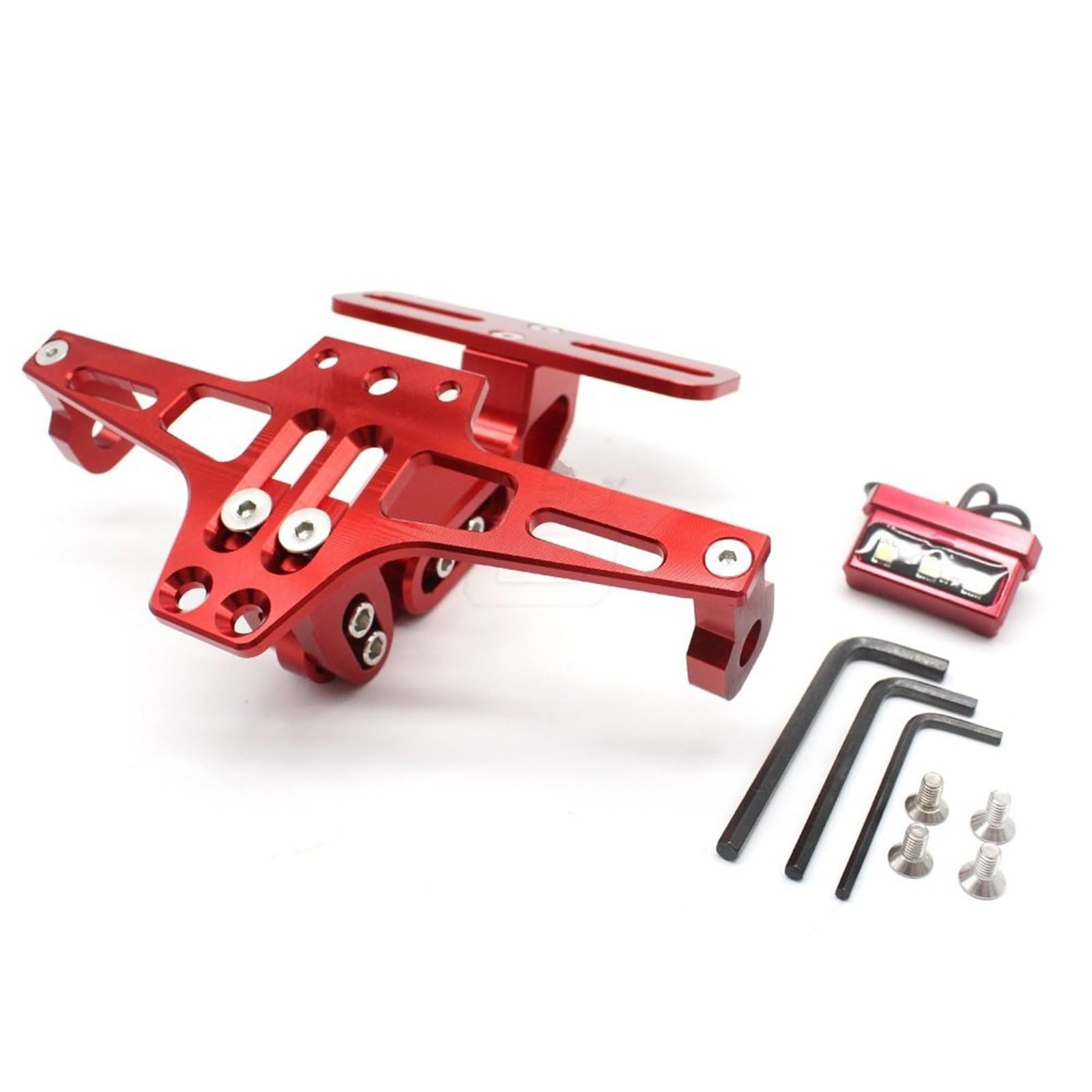 Kennzeichenhalter Motorrad Einstellbare Fender Eliminator Hinten Kennzeichen Halter Fit Für Kawasaki Z750 Z800 Z900 Z1000 Ninja 400(Red) von EGUIAS