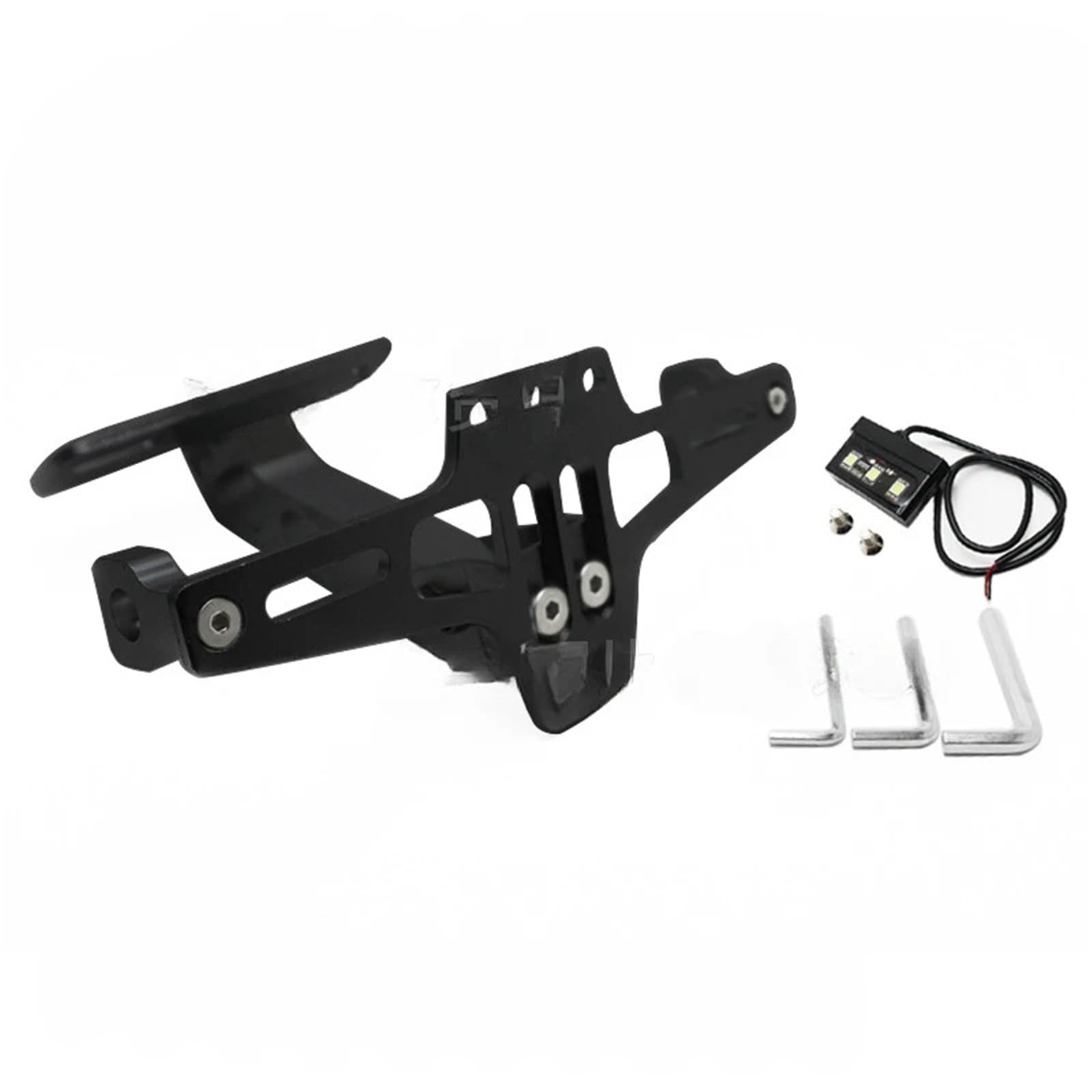 Kennzeichenhalter Motorrad-Kennzeichenhalter hinten, Blinker, passend für Honda, passend für Suzuki, passend für Kawasaki MT07 MT09 MT10(Black with Light) von EGUIAS