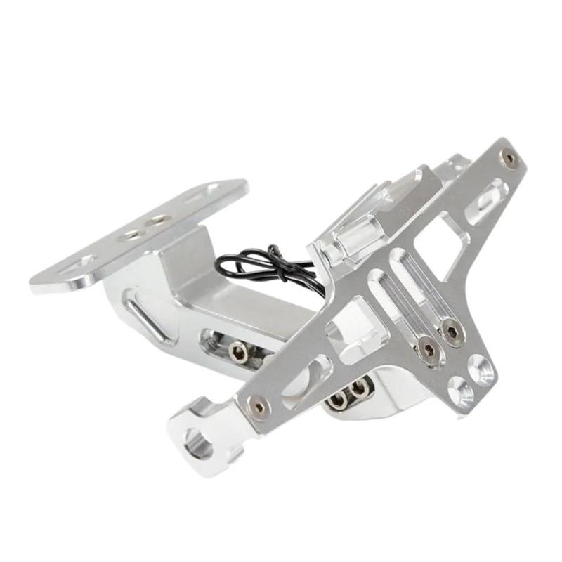 Kennzeichenhalter Passend für Honda Yamaha MT07 MT09 MT10 R1. Passend für Kawasaki Z750 Z800. Motorrad-Kennzeichenhalter hinten.(Silver) von EGUIAS