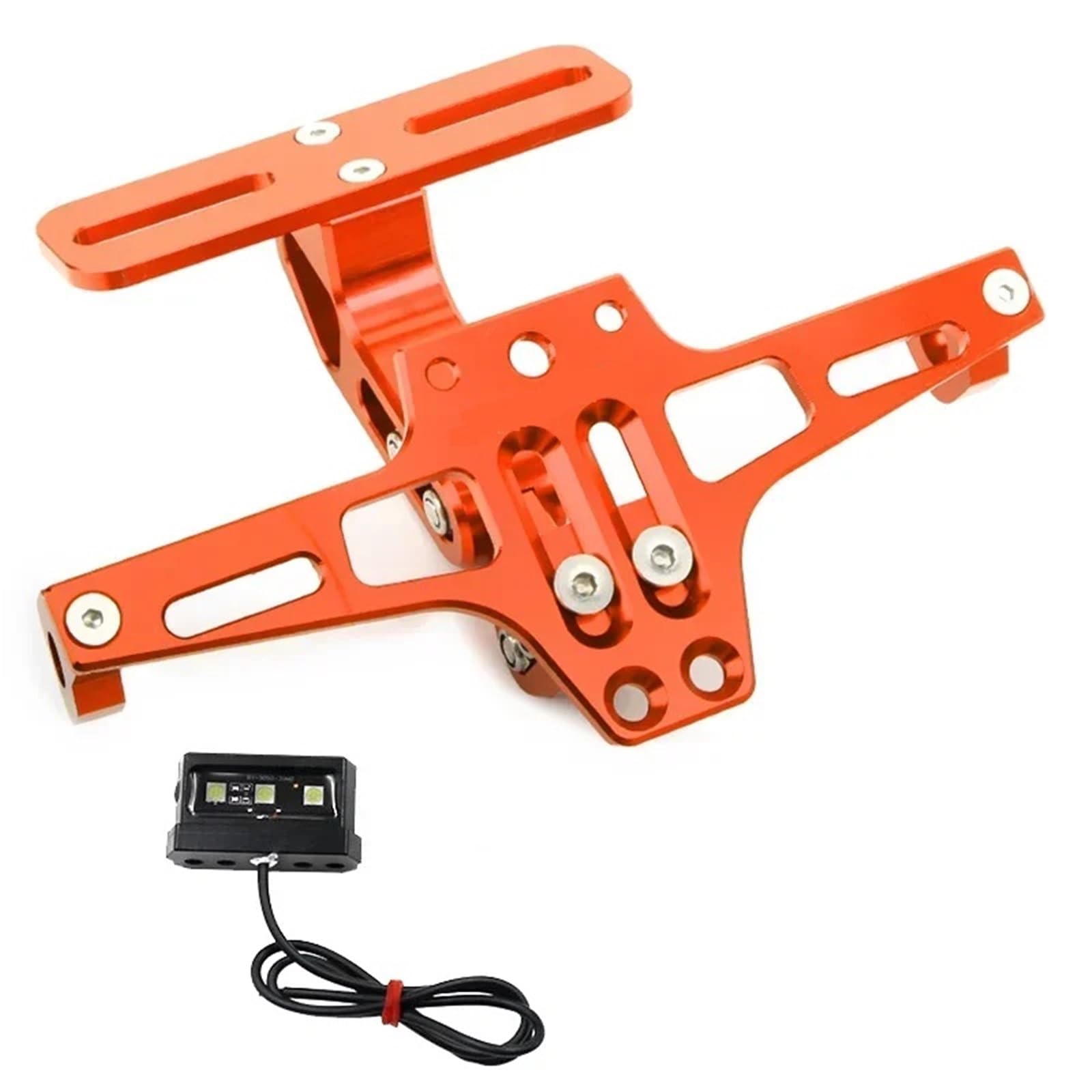 Kennzeichenhalter Passend für Zontes G1 125 ZT125 G1 ZT125U U ZT 310X ZT310R Einstellbare Heckklappe Kennzeichenhalter Halterung LED(Orange) von EGUIAS