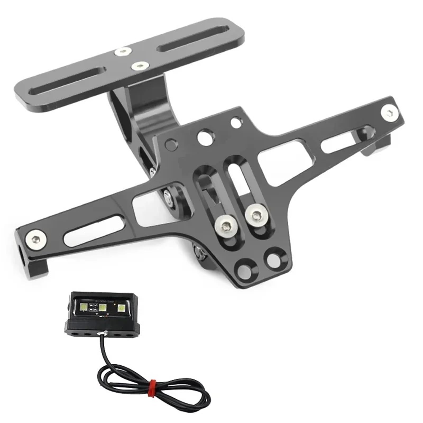 Kennzeichenhalter Passend für Zontes G1 125 ZT125 G1 ZT125U U ZT 310X ZT310R Einstellbare Heckklappe Kennzeichenhalter Halterung LED(Titanium) von EGUIAS