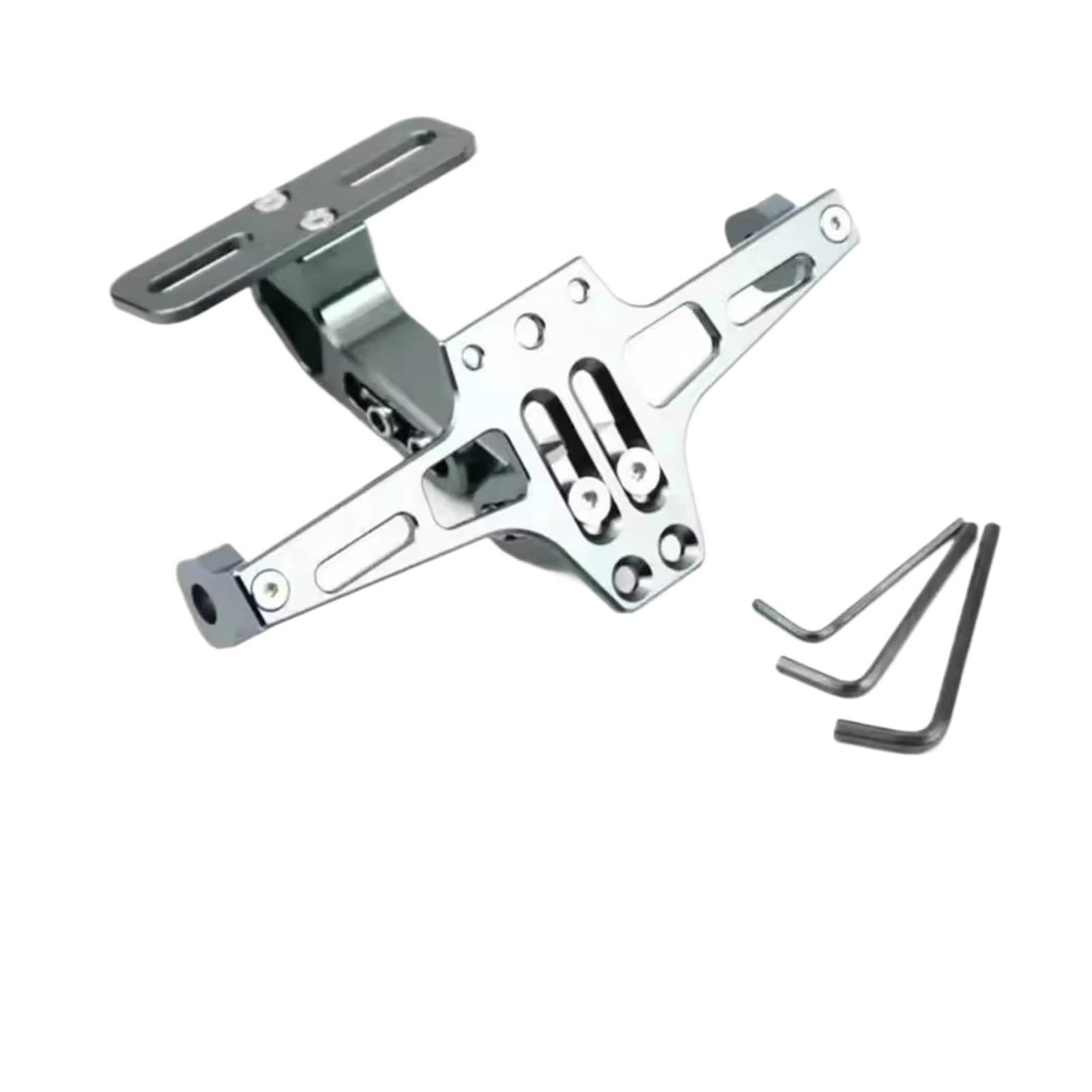 Kennzeichenhalter Universell verstellbare Kennzeichenhalterung für Motorräder. Blinkerhalter hinten.(Silver) von EGUIAS