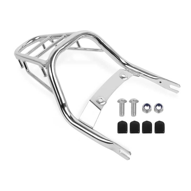 hintere Gepäckträgerhalter Fit Für Honda Monkey 125 2018-2024 Z125 2023 Unterstützung Halter Halterung Fracht Schwanz Rack(Chrome) von EGUIAS